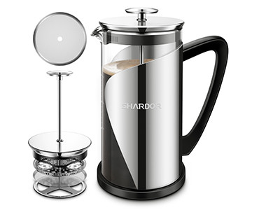 Пресса 34oz BPA свободная французская 4 нержавеющая сталь фильтра 1000ML слоя