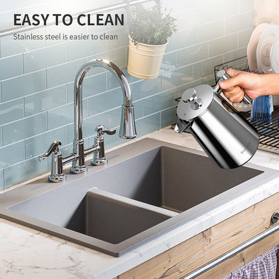 Стена двойника 34OZ изолировала стиль SS304 французской кофеварки прессы классический