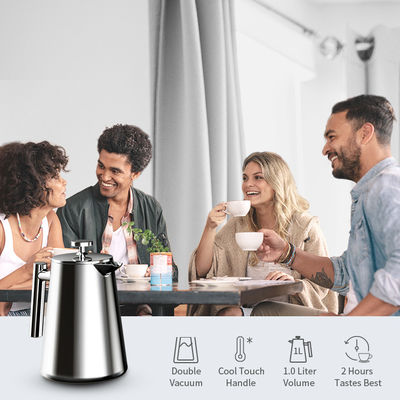 Автоматическая французская стена двойника нержавеющей стали перемещения кофеварки прессы 1000ML